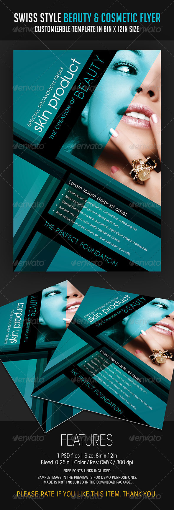 Swiss Style Beauty and Cosmetic Flyer - Flyers Print Templates