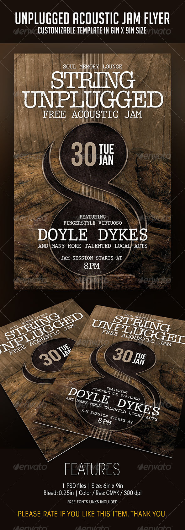 Unplugged Acoustic Jam Flyer - Concerts Events