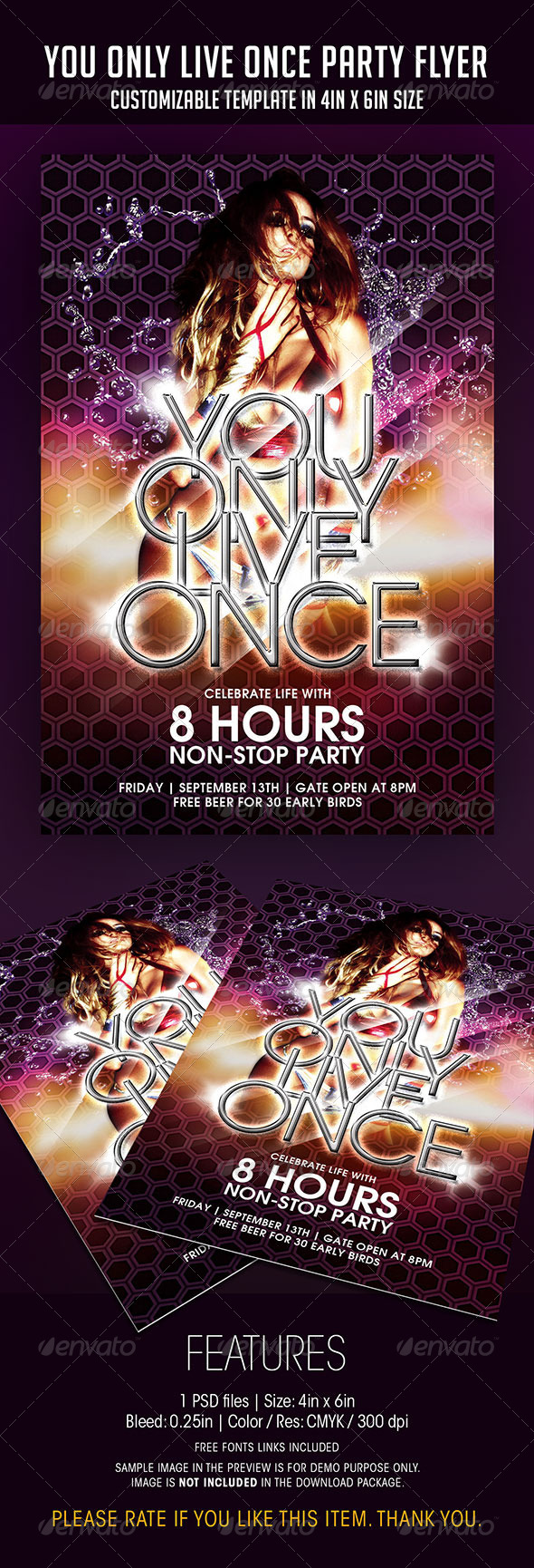You Only Live Once Party Flyer - Clubs & Parties Events