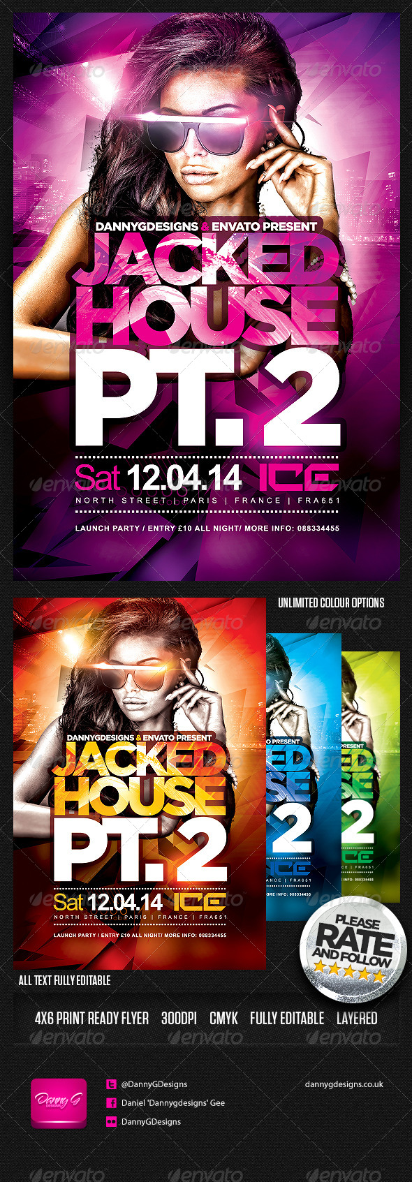 Jacked House Flyer Template PSD - Clubs & Parties Events