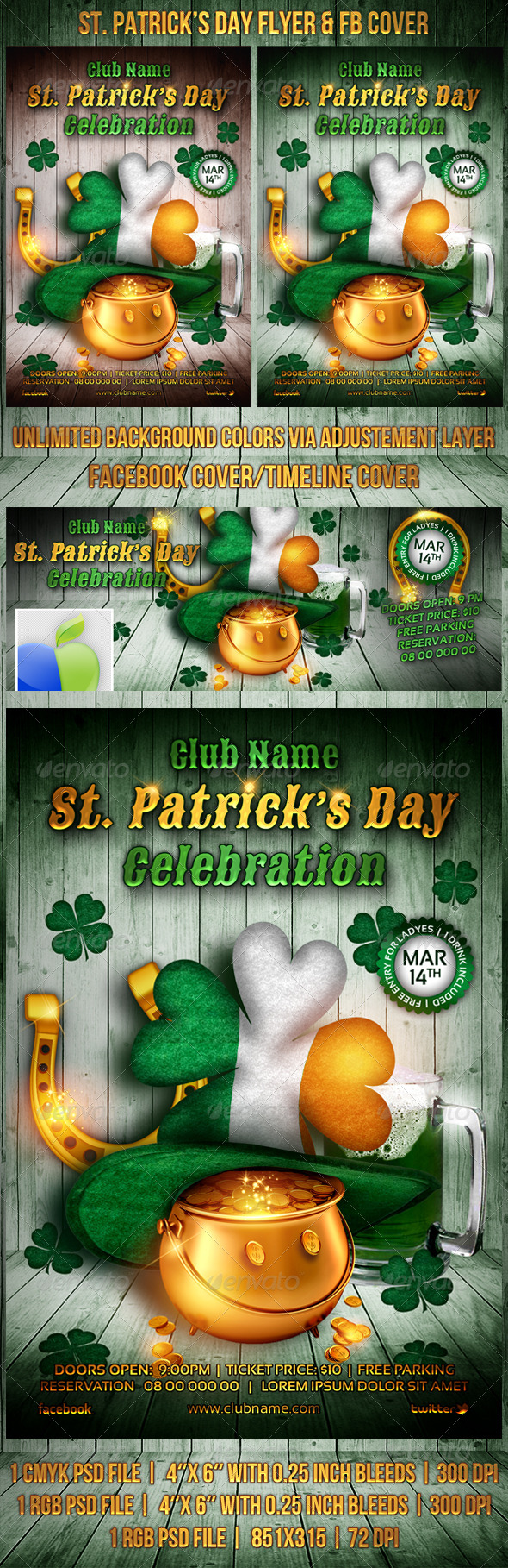 St. Patrick's Day Flyer / FB Cover - Events Flyers