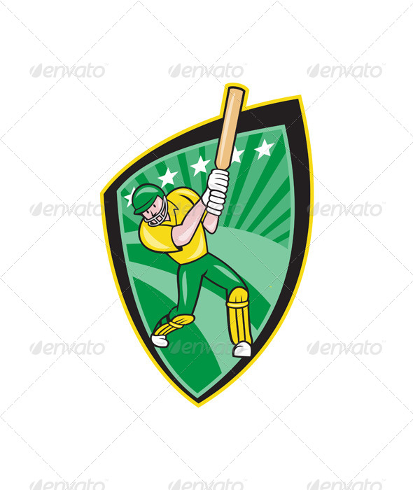 Australia Cricket Player Batsman Batting Shield - Sports/Activity Conceptual