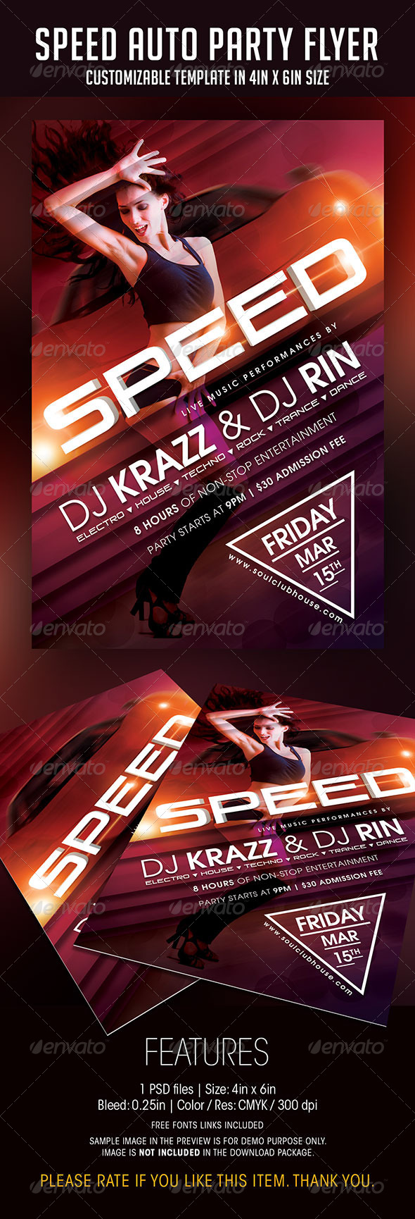 Speed Auto Party Flyer - Clubs & Parties Events