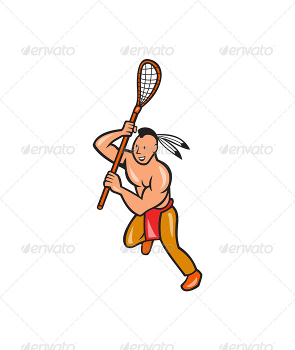 Native American Lacrosse Player Crosse Stick - People Characters