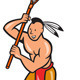 LSPR-8NA Native American Lacrosse Resin Figure