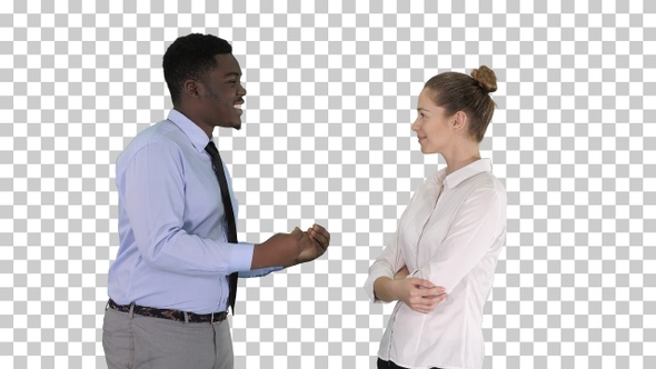 African american businessman explaining something to his alt