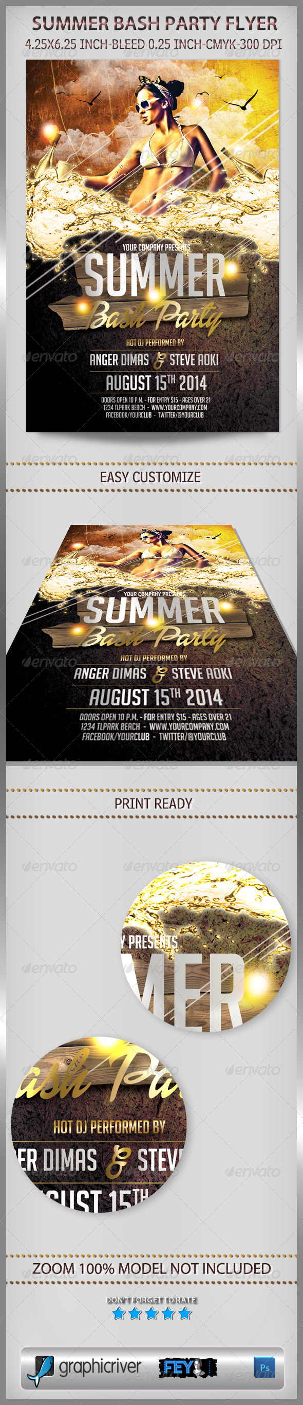 Summer Bash Party Flyer - Clubs & Parties Events