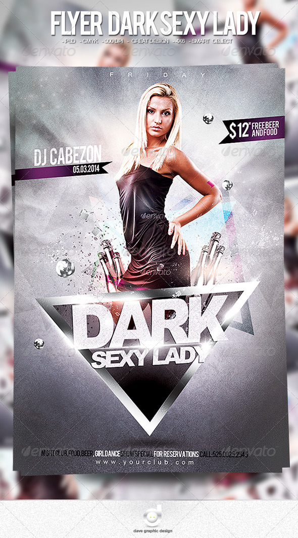 Flyer Dark Sexy Lady - Clubs & Parties Events