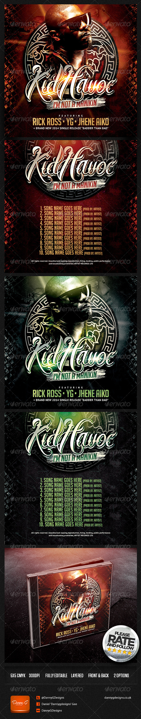 KidHavoc - I'm Not A Manikin Mixtape Cover Design - CD & DVD Artwork Print Templates