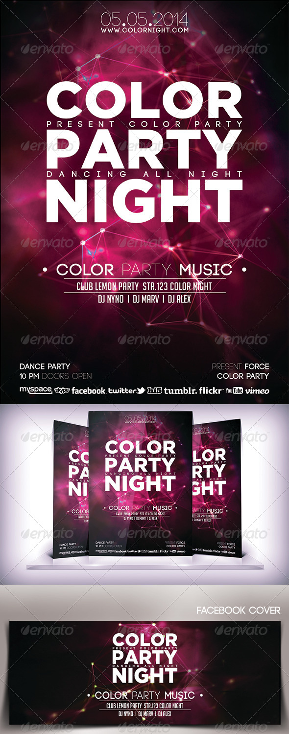 Color Party Night Flyer - Clubs & Parties Events
