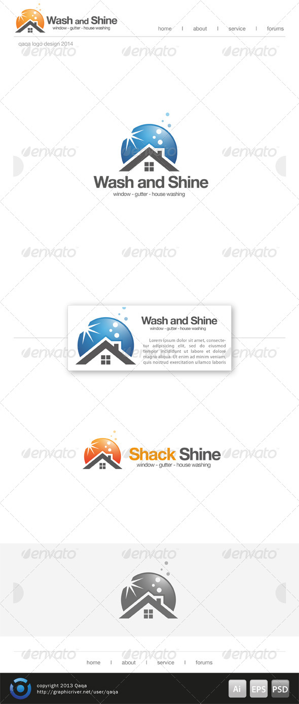 House Washing Logo - Buildings Logo Templates