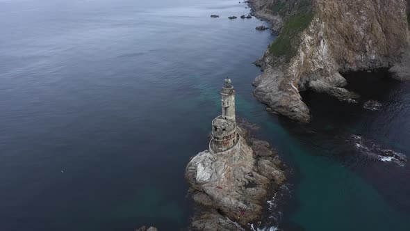 Lighthouse Aniva, Sakhalin Island, Russia.