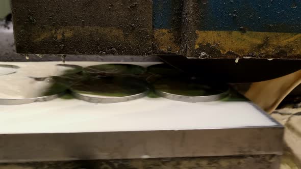 Metalworking Industry a Process of Wet Flat Steel Abrasion on Horizontal alt