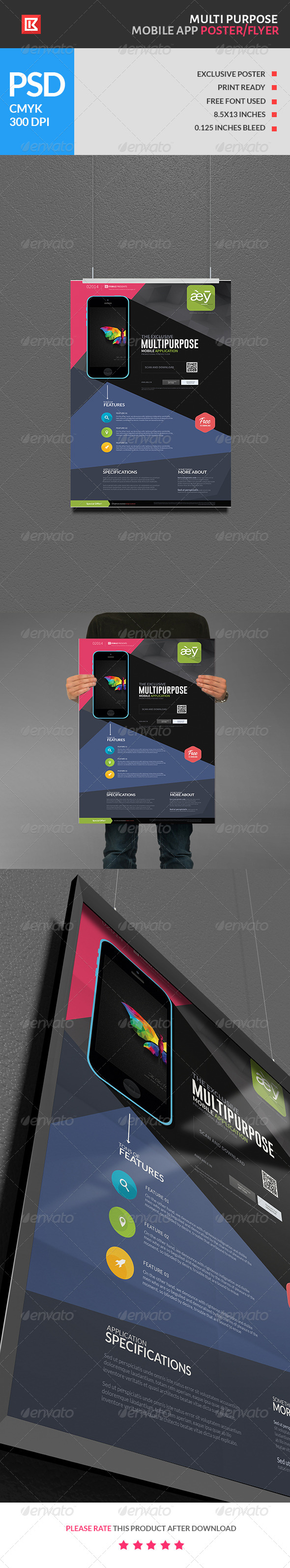 Multipurpose Mobile App Poster/Flyer - Miscellaneous Events