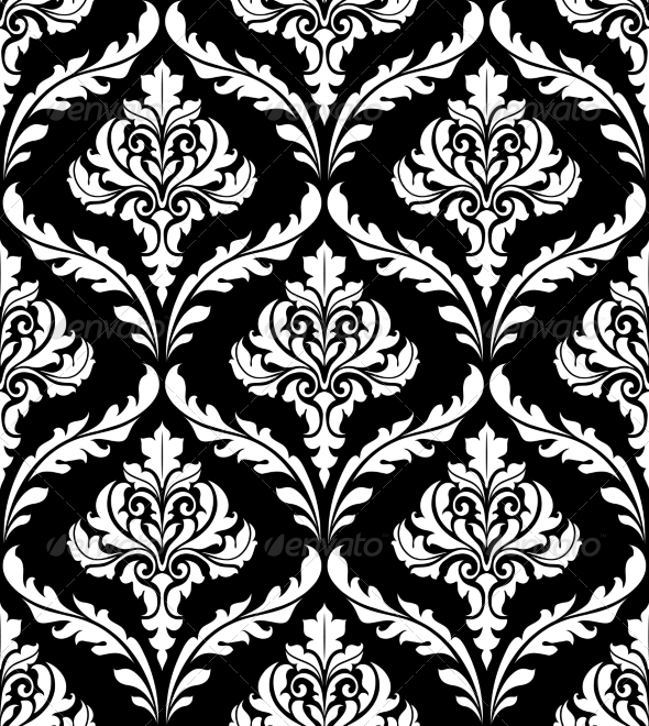 Seamless Arabesque Design in Black and White - Patterns Decorative