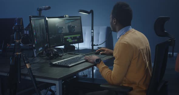 Film Editor Working on a Movie alt