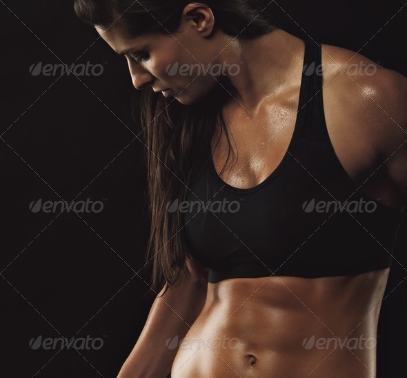 Beautiful Woman with Toned Abs at the Gym Stock Photo - Image of adult,  muscle: 68511942