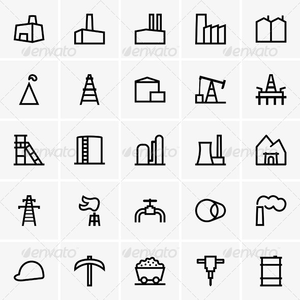 Industrial Icons - Decorative Symbols Decorative