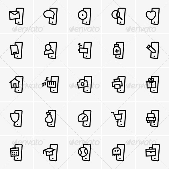 Smartphone Icons - Decorative Symbols Decorative