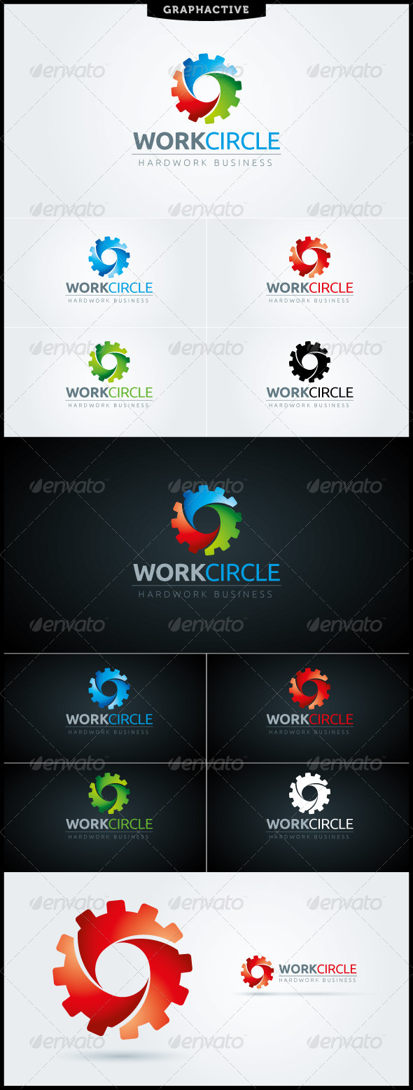 WorkCircle Logo Template - Vector Abstract