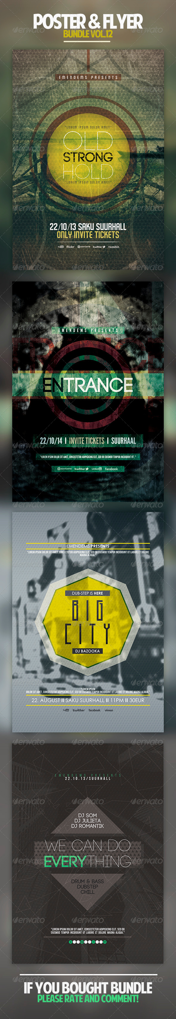 Poster & Flyer Bundle Vol.12 - Concerts Events