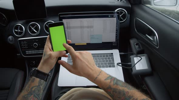 Digital Millennial Nomad Scrolls Chroma Key Phone alt