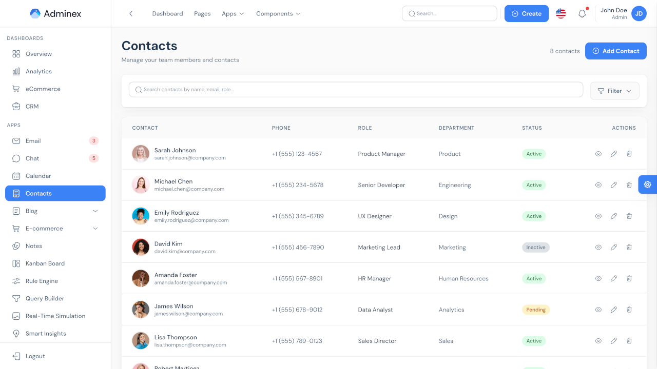 Adminex – React 19 & Tailwind CSS Admin Dashboard Template by devcraftify