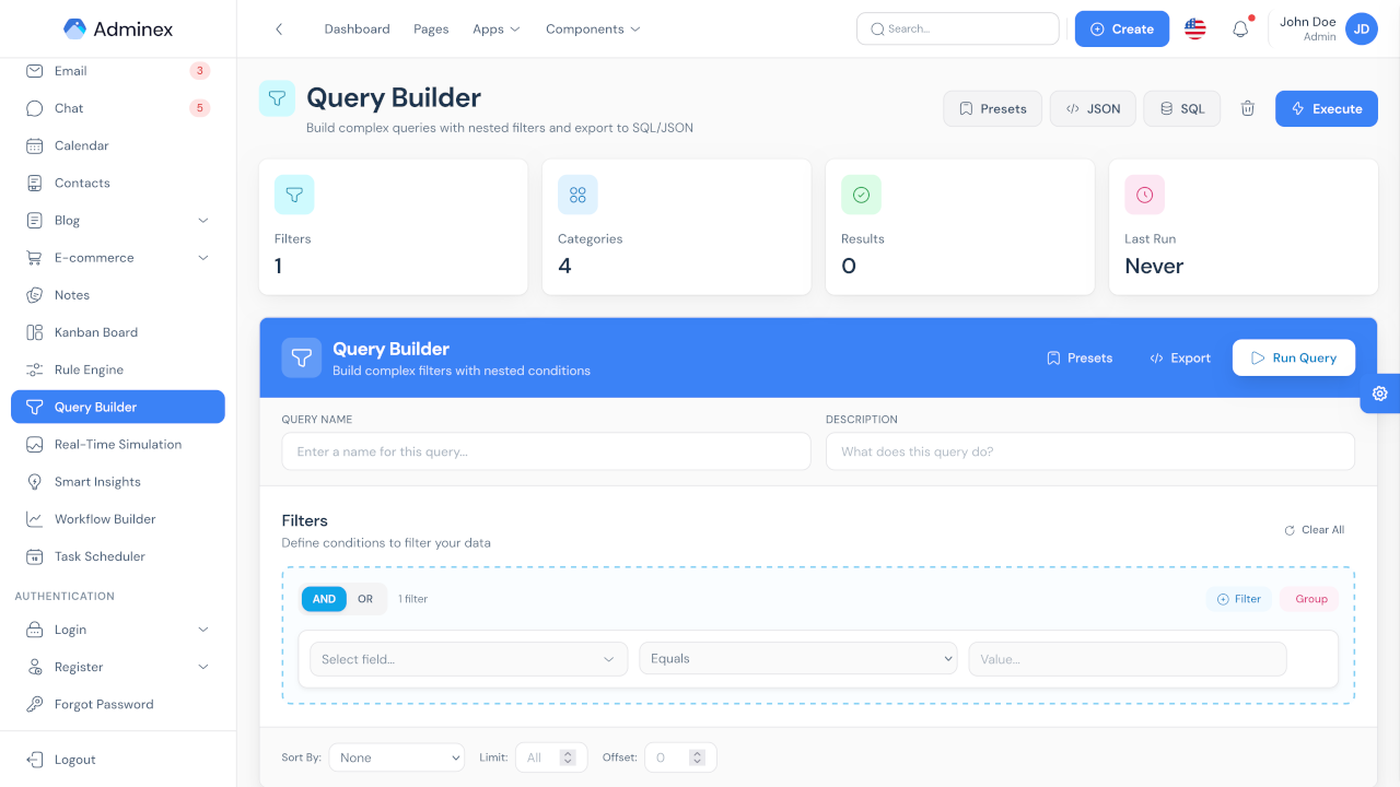 Adminex – React 19 & Tailwind CSS Admin Dashboard Template by devcraftify