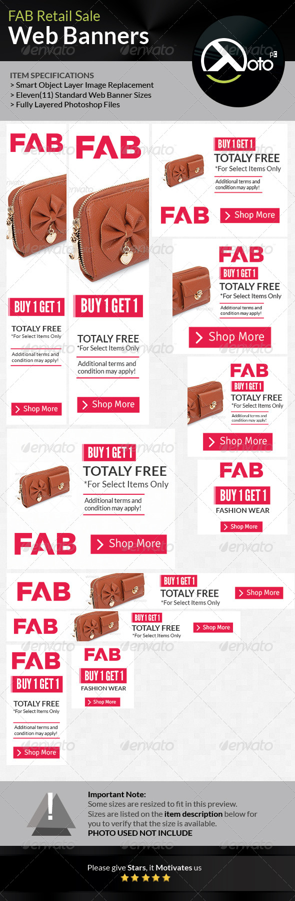 Fab Fashion Retail Sales - Banners & Ads Web Elements