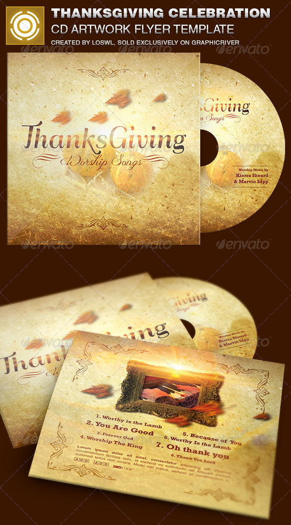 Thanksgiving Celebration CD Artwork Template - CD & DVD Artwork Print Templates