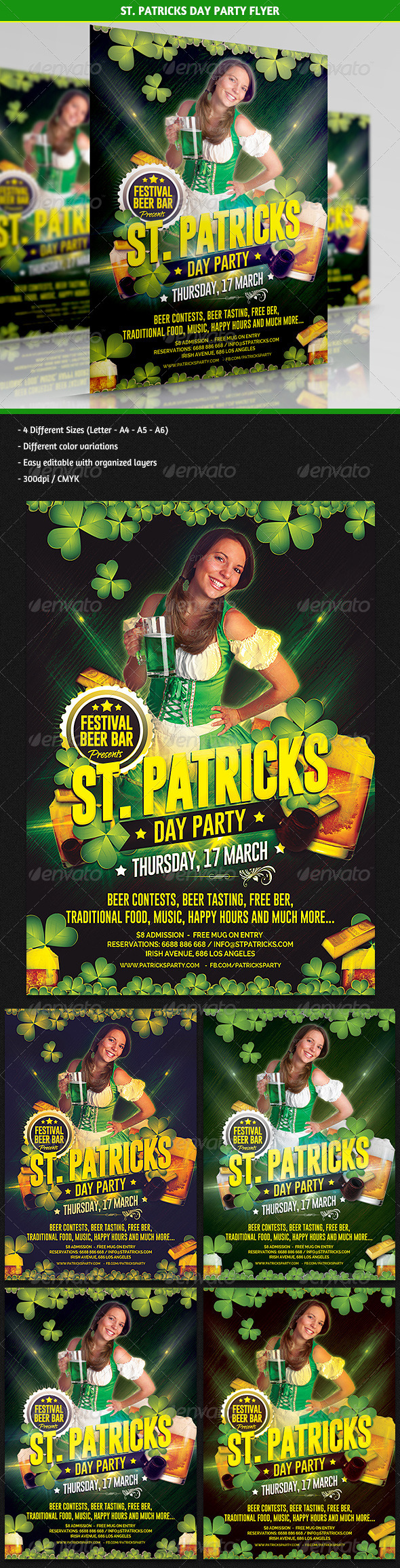 St. Patricks Day Party Flyer - Clubs & Parties Events
