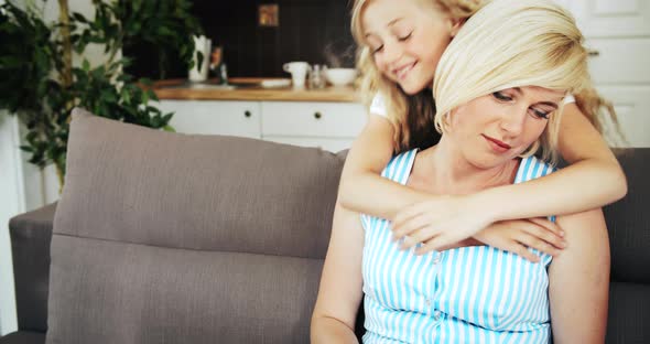 Daughter Hugging Mother Love