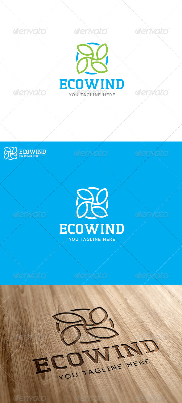 Eco Wind Logo Template - Vector Abstract
