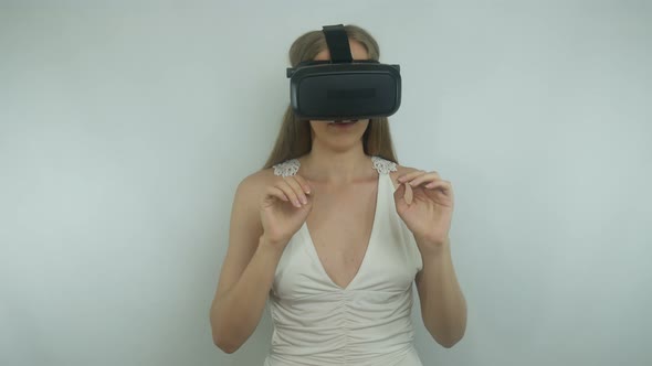 Beautiful Sexy Woman And Modern Technology Of Virtual Reality