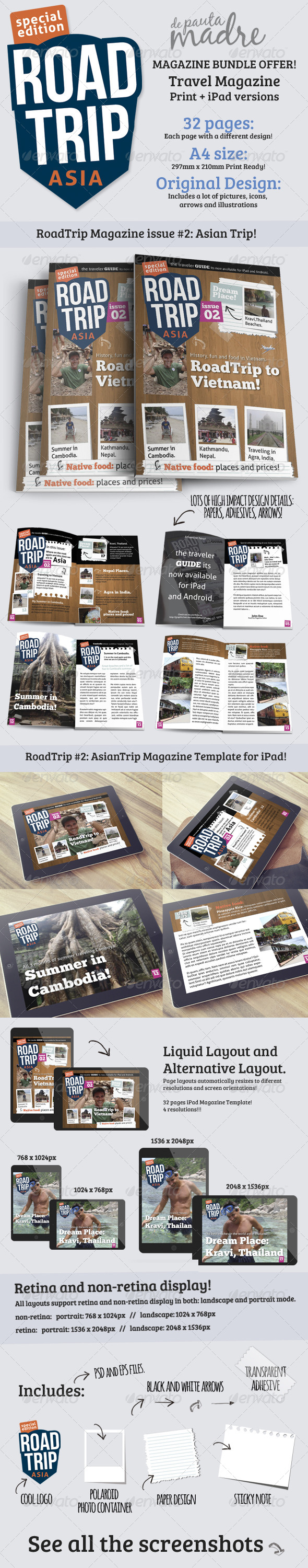 AsianTrip Magazine Bundle! Print + iPad Templates - Magazines Print Templates