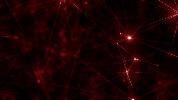 Hypnotic Red Cybernetic Abstract Artificial Intelligence Quantum Qubit Plexus Array Loop