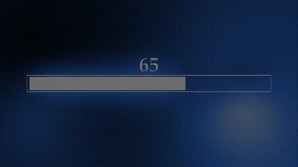 Blue color pixel effect loading bar progress animation. A 281