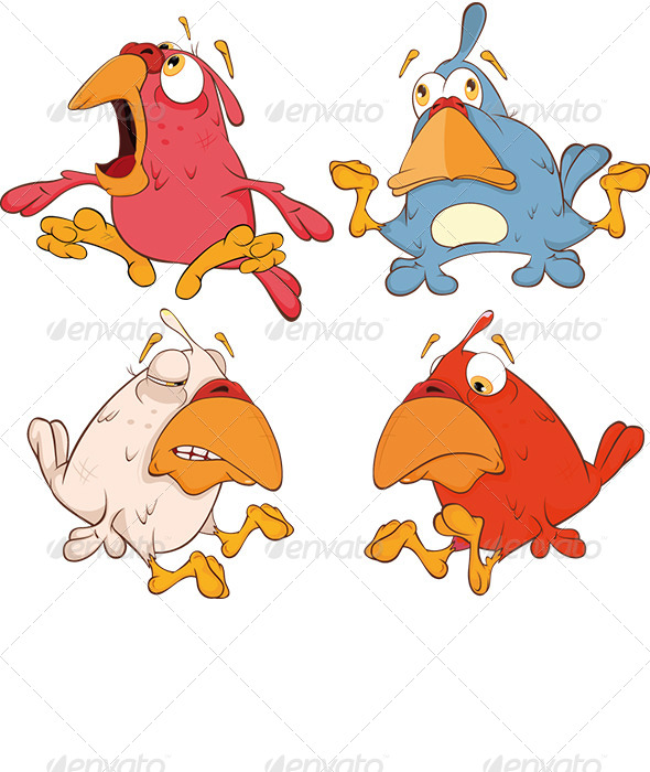Set of Birdies Cartoon - Animals Characters