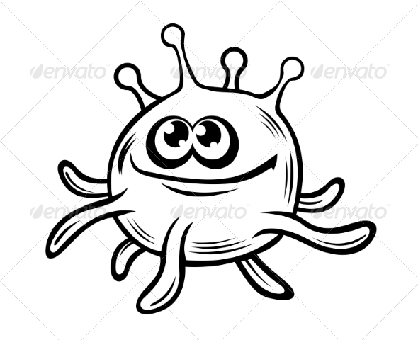Smiling Little Monster with Tentacles - Monsters Characters