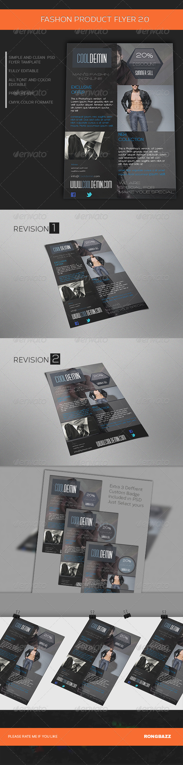 Man's Fashion Product Flyer Template 2.0 - Commerce Flyers