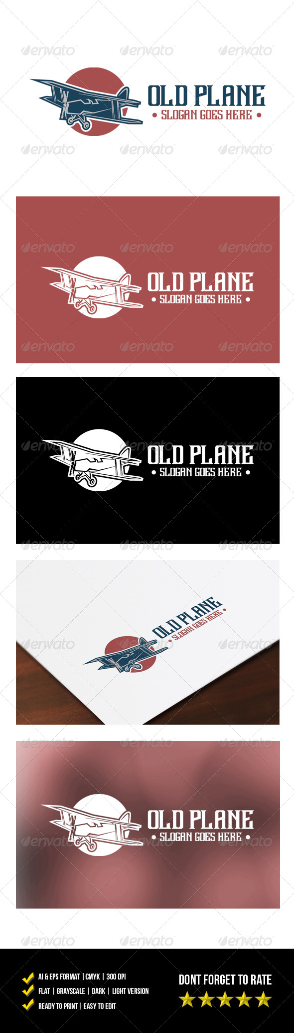 Old Plane Logo - Objects Logo Templates