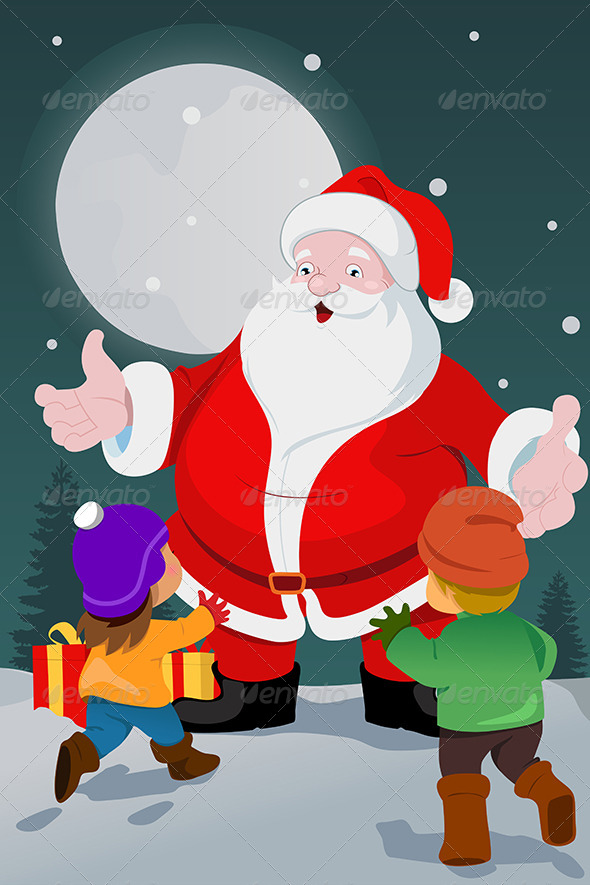 Kids and Santa - Christmas Seasons/Holidays