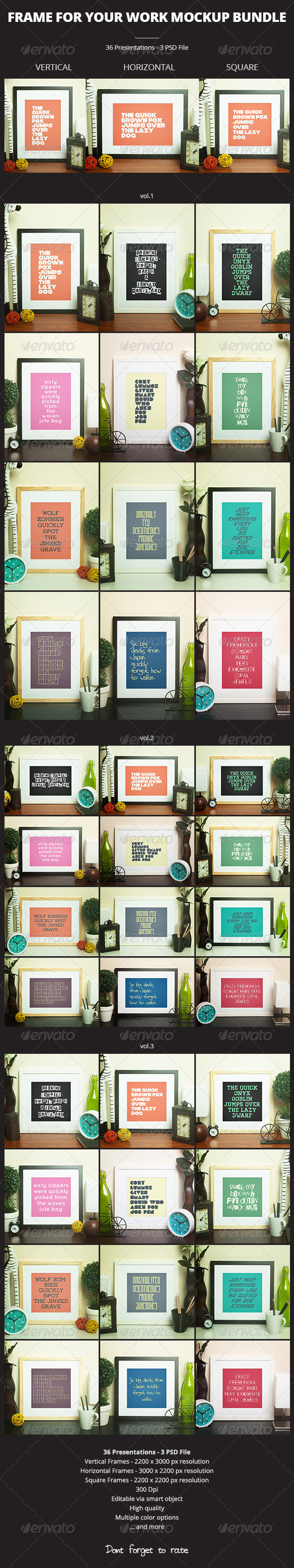 Frame For Your Work Mockup Bundle - Print Product Mock-Ups