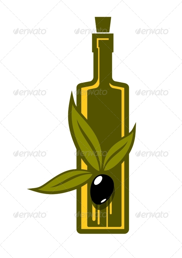 Bottle of Virgin Olive Oil - Food Objects