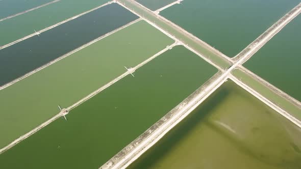 Aerial of wind turbine wind park view from above bird eye alt