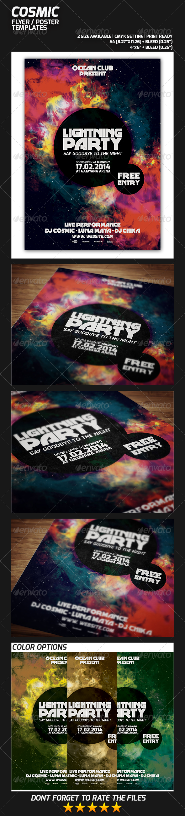 Cosmic Flyer Party - Events Flyers