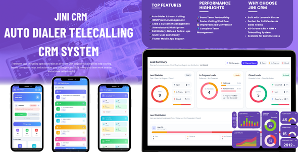 Jini CRM | Telemarketing Flutter App