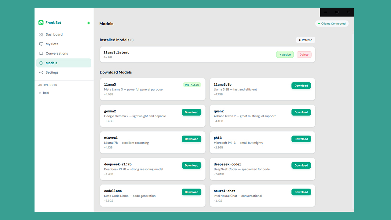Bot Update Software Frank Bot | Windows Desktop Software for Managing Multiple AI WhatsApp ...