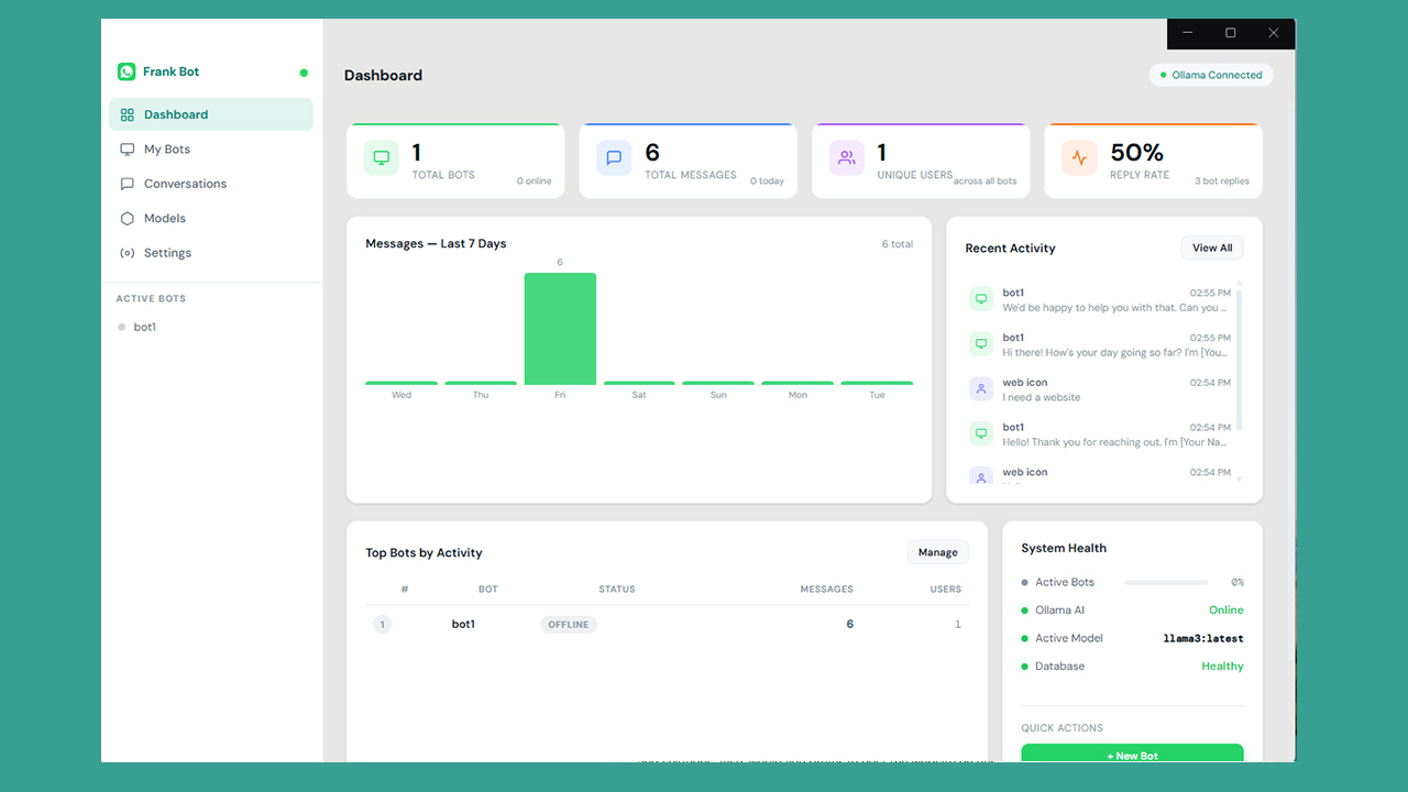 Frank Bot | Windows Desktop Software for Managing Multiple AI WhatsApp ...
