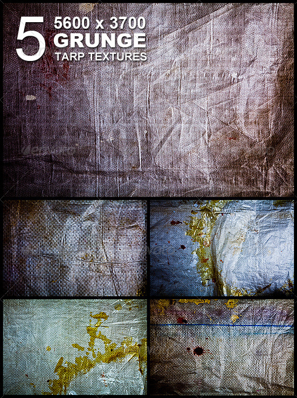 5 Grunge Tarp Hi-Res Textures - Industrial / Grunge Textures